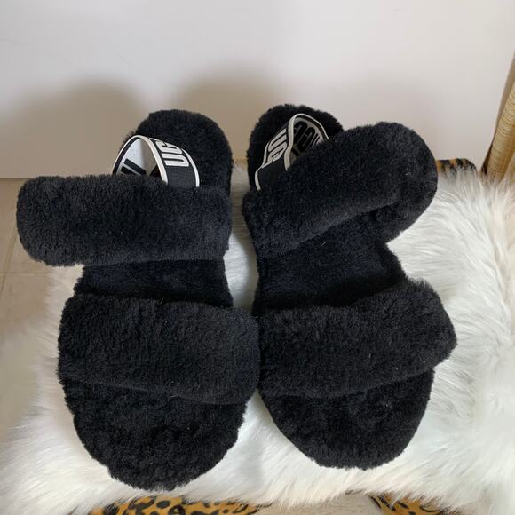 UGG Oh Yeah double strap flat sandals in black Size 9 - Picture 9 of 14